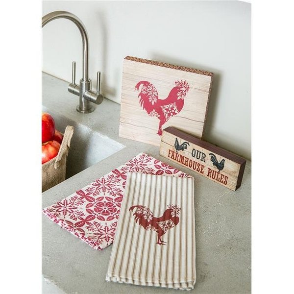 Heritage Lace Heritage Lace FH-028 9 x 9 in. Farmhouse Rooster Wood Sign FH-028
